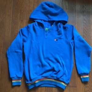 Aviator Nation Hoodie Sweatshirt 12 blue stripes
